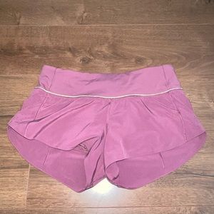 LULULEMON speed up shorts, size 2, dark pink